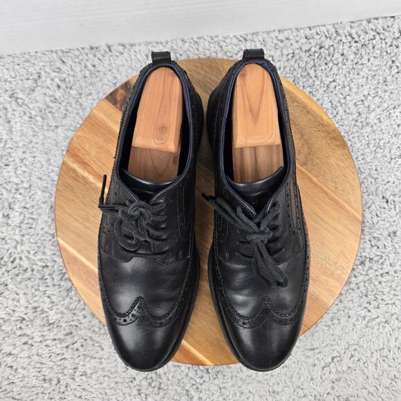 Cole Haan Mens 10M Grand Evolution Black Leather Wingtip Brogue Casual Oxford - Picture 5 of 12